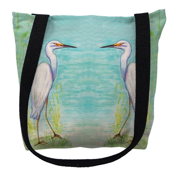 Betsy Drake TY025M 16 x 16 in. Snowy Egret Tote Bag - Medium
