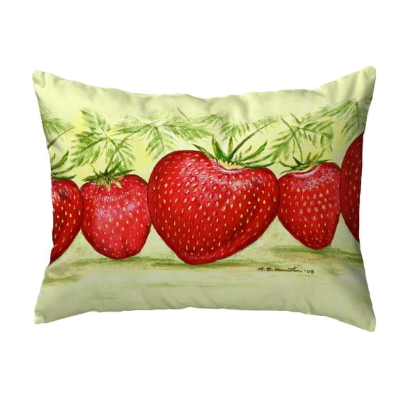 Betsy Drake Interiors Strawberries No Cord Pillow 16x20