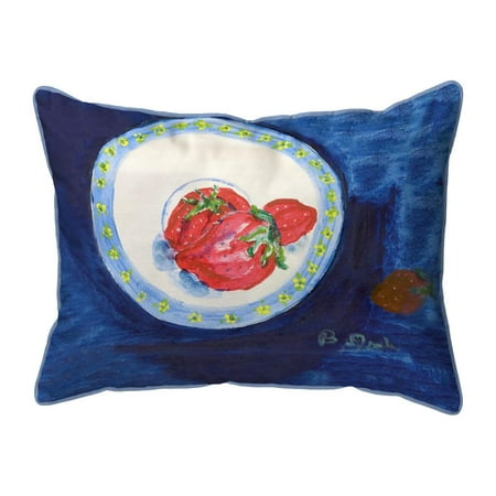 Betsy Drake Interiors Strawberry Plate Large Indoor/Outdoor Pillow 16x20