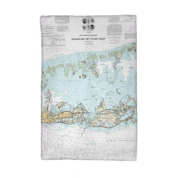 Betsy Drake Interiors Sugarloaf Key to Key West, FL Nautical Map Kitchen Towel
