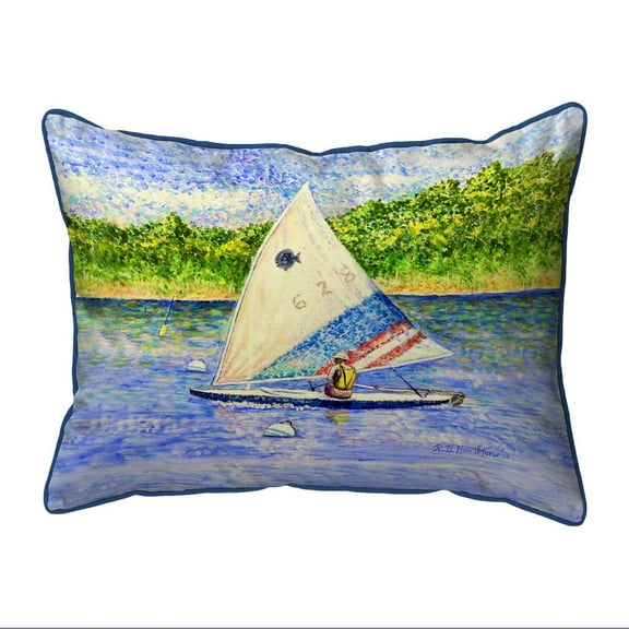 Betsy Drake Interiors Sunfish Sailing Small Indoor/Outdoor Pillow 11x14