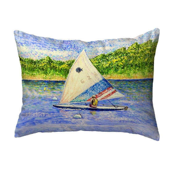Betsy Drake Interiors Sunfish Sailing Small Noncorded Pillow 11x14