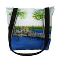 thumbnail image 1 of Betsy Drake Interiors Sunset Beach, NC Bridge Large Tote Bag 18x18, 1 of 1