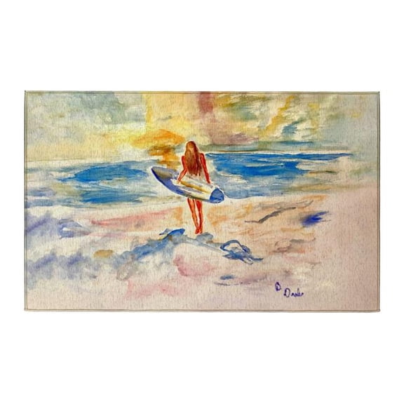 Betsy Drake Interiors DR1549 Surfer Girl Indoor Dornier Area Rug 20x32