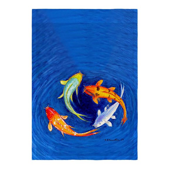 Betsy Drake Interiors Swirling Koi Flag 12.5x18