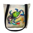 thumbnail image 1 of Betsydrake TY267G 18 x 18 in. Teal Crab Tote Bag - Large, 1 of 1