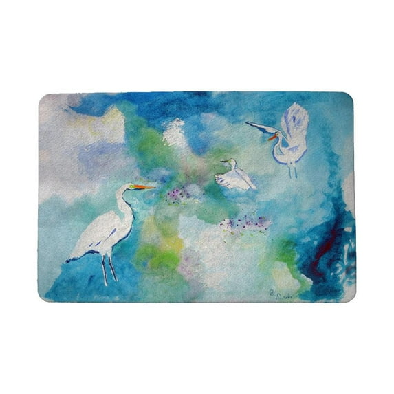 Betsy Drake Interiors Three Egrets Door Mat 18"x26"