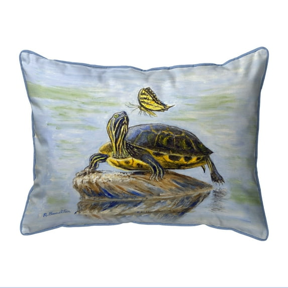 Betsy Drake Interiors Turtle & Tiger Swallowtail Butterfly Extra Large Zippered Pillow 20x24