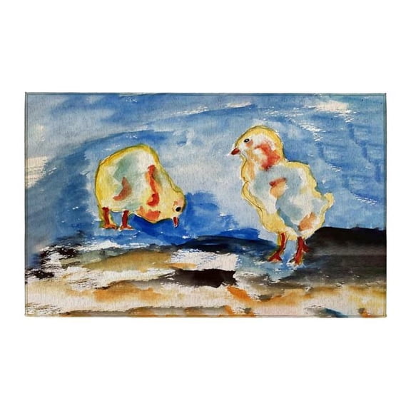 Betsy Drake Interiors DR1576 Two Chicks Indoor Dornier Area Rug 20x32