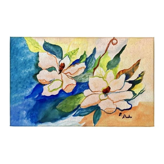 Betsy Drake Interiors DR1509 Two Magnolias II Indoor Dornier Area Rug 20x32