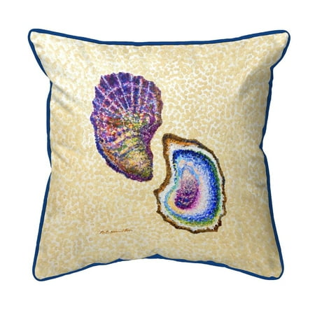 Betsy Drake Interiors Two Oysters Large Indoor/Outdoor Pillow 18x18