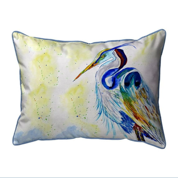Betsy Drake Interiors Watercolor Heron Extra Large Zippered Pillow 20x24
