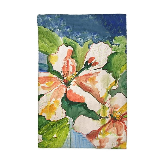 Betsy Drake Interiors White Hibiscus Kitchen Towel