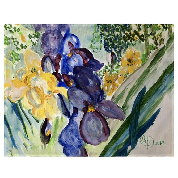 Betsy Drake Interiors Yellow & Blue Iris Place Mat Set of 4