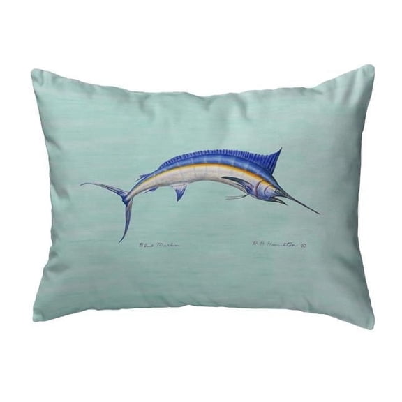 Betsy Drake KS015C 11 x 14 in. Blue Marlin Teal Small No-Cord Pillow