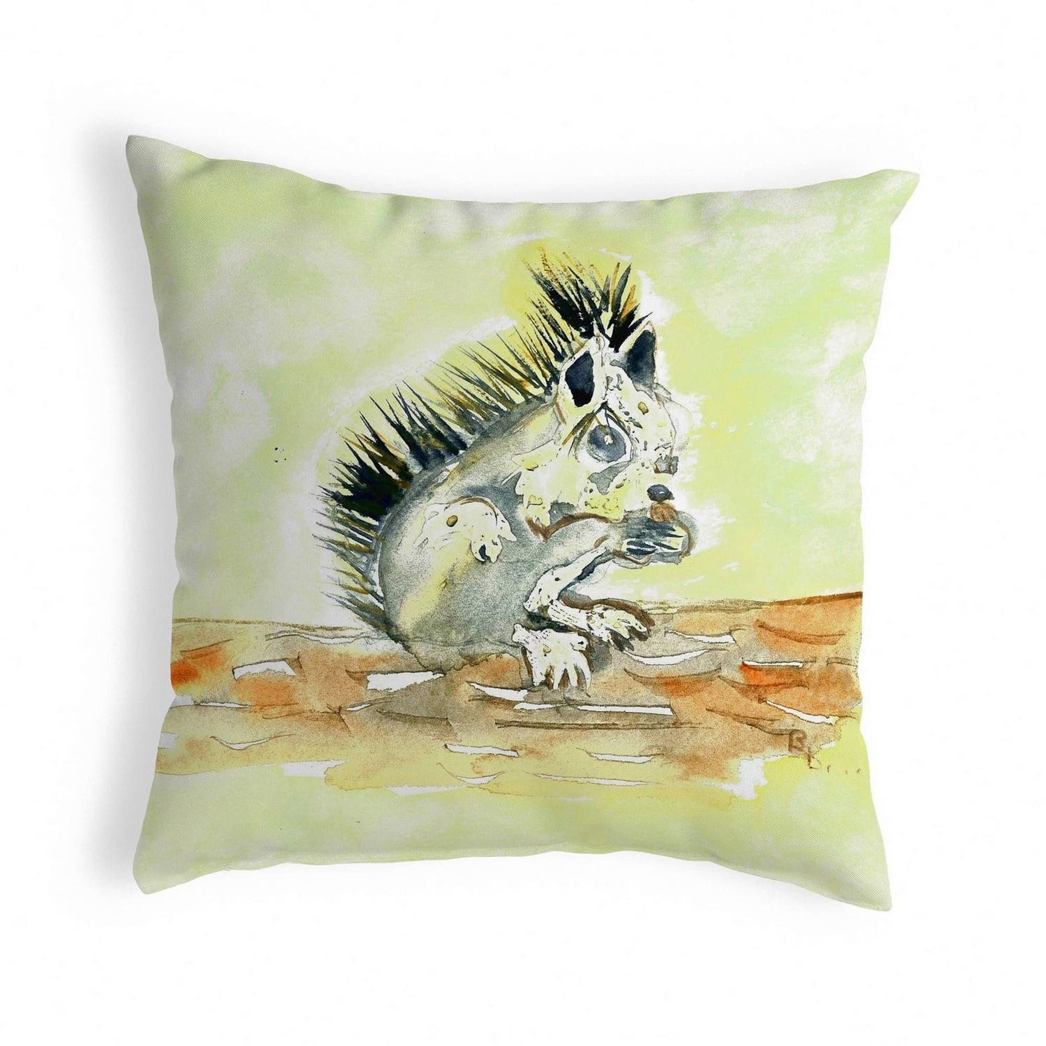 Betsy Drake KS059 12 x 12 in. Baby Squirrel Non-Corded Pillow