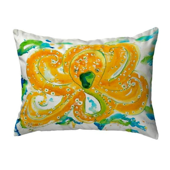 Betsy Drake KS083 11 x 14 in. Orange Octopus Small No-Cord Pillow