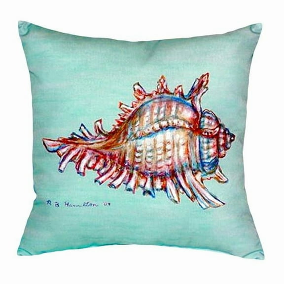 Betsy Drake KS094C 12 x 12 in. Conch Teal Small No-Cord Pillow
