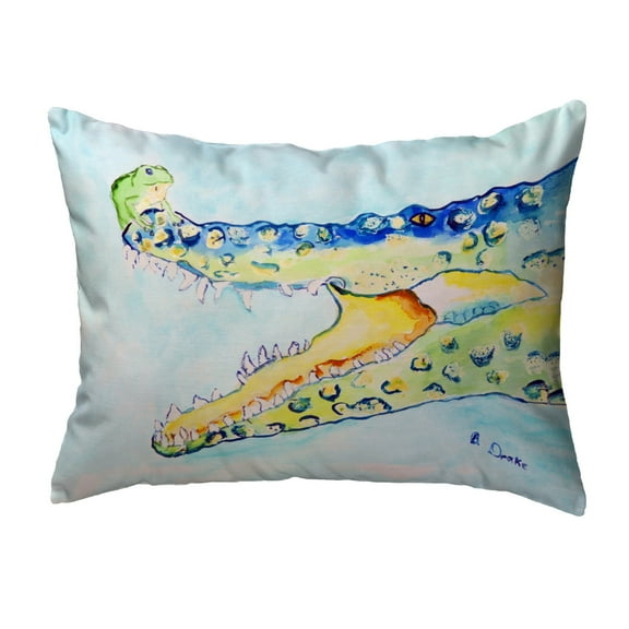 Betsy Drake KS1004 11 x 14 in. Crocodile & Frog Non-Corded Indoor & Outdoor Pillow