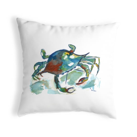 Betsy Drake KS105 12 x 12 in. Betsys Crab Small No-Cord Pillow
