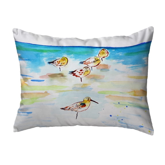 Betsy Drake KS1090 11 x 14 in. Five Sanderlings Non-Corded Indoor & Outdoor Pillow