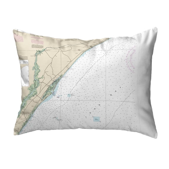 Betsy Drake KS11535PI 11 x 14 in. Pawleys Island, SC Nautical Map Non-Corded Indoor & Outdoor Pillow