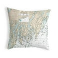 thumbnail image 1 of Betsy Drake Interiors Southport - Pemaquid, ME Nautical Map Noncorded Indoor/Outdoor Pillow 12x12, 1 of 2