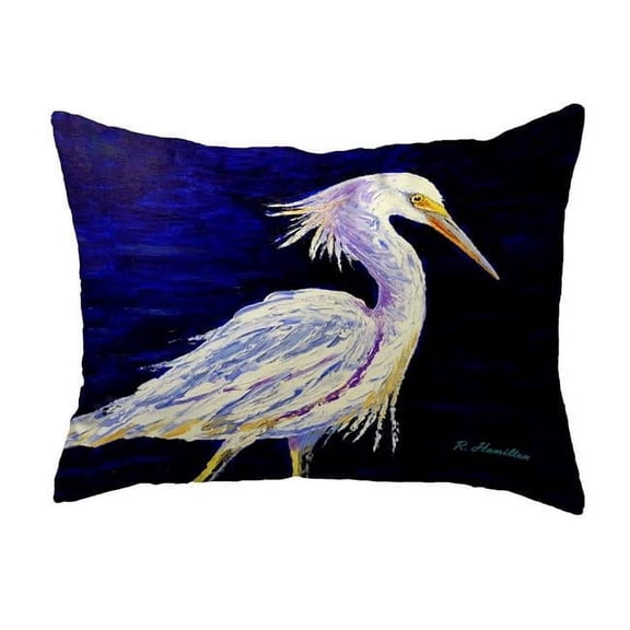 Betsy Drake KS1388 11 x 14 in. Palette Snowy Egret Non-Corded Pillow - Small