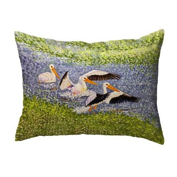 Betsy Drake KS1402 11 x 14 in. White Pelican Wings Non-Corded Pillow - Small