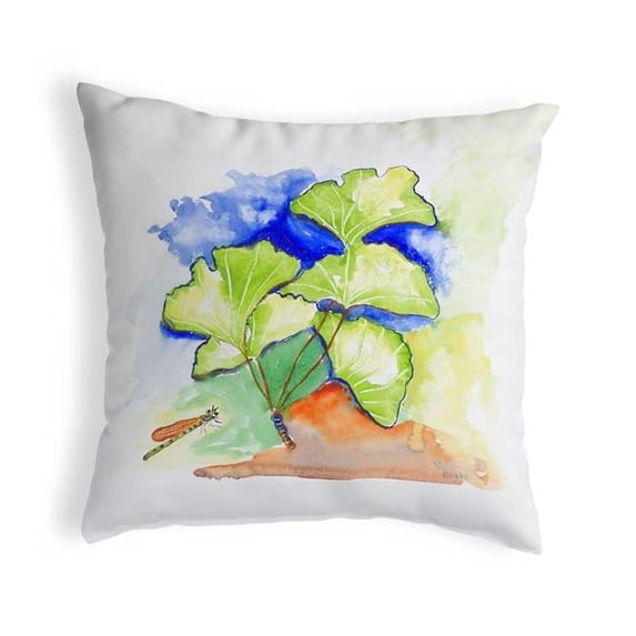 Betsy Drake KS152 12 x 12 in. Ginko Leaves Small No-Cord Pillow