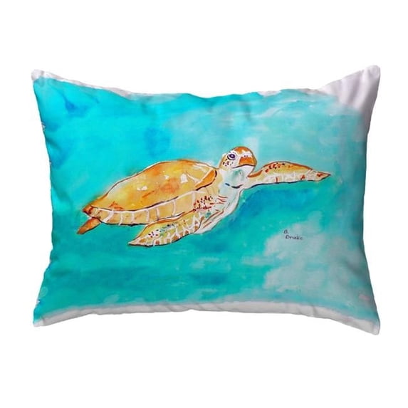 Betsy Drake KS156 11 x 14 in. Brown Sea Turtle Small No-Cord Pillow