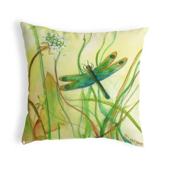 Betsy Drake KS187 12 x 12 in. Betsys Dragonfly Small No-Cord Pillow