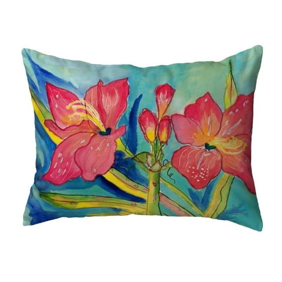 Betsy Drake KS233 11 x 14 in. Pink Amaryllis Small No-Cord Pillow