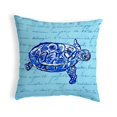 thumbnail image 1 of Betsy Drake KS344 11 x 14 in. Sea Turtle Blue Script Small No-Cord Pillow, 1 of 1