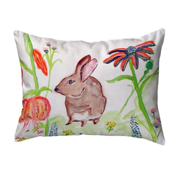 Betsy Drake KS371 11 x 14 in. Brown Rabbit Left Small No-Cord Pillow