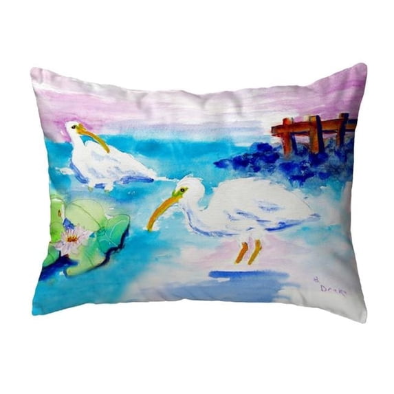 Betsy Drake KS379 11 x 14 in. Betsys White Ibis Small No-Cord Pillow
