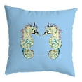 thumbnail image 1 of Betsy Drake KS388B 12 x 12 in. Betsys Seahorses Light Blue Background Non-Corded Indoor & Outdoor Pillow, 1 of 2