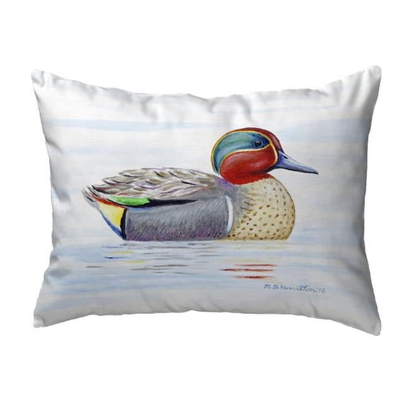 Betsy Drake KS435 11 x 14 in. Green Wing Teal Small No-Cord Pillow