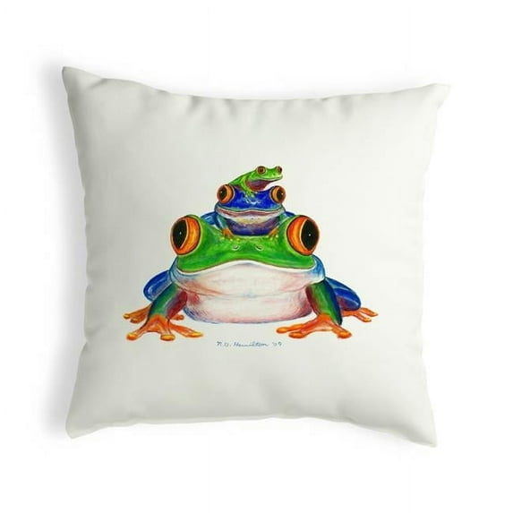 Betsy Drake KS456 12 x 12 in. Stacked Frogs Small No-Cord Pillow
