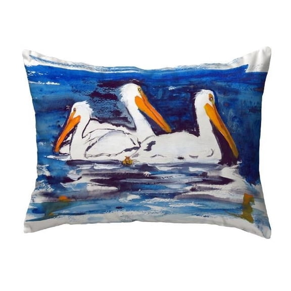 Betsy Drake KS489 11 x 14 in. Three Pelicans Small No-Cord Pillow