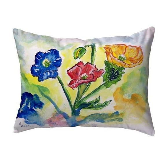 Betsy Drake KS513 11 x 14 in. Bugs & Poppies Small No-Cord Pillow