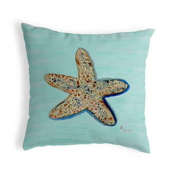 Betsy Drake KS604C 12 x 12 in. Starfish Teal Small No-Cord Pillow