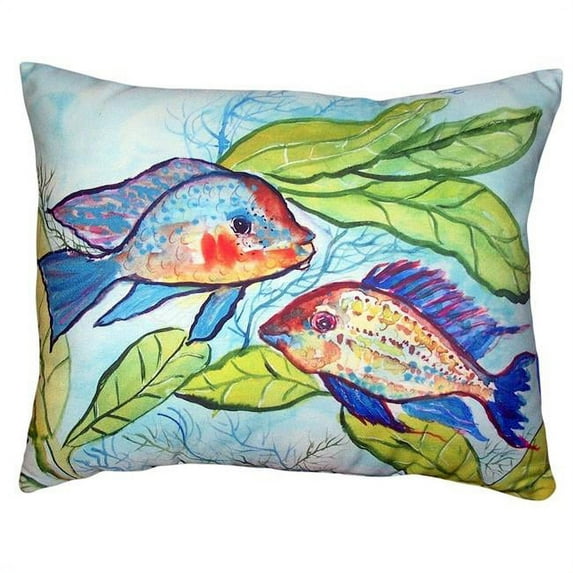 Betsy Drake KS642 11 x 14 in. Pair of Fish Small No-Cord Pillow