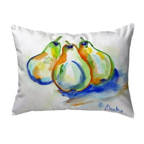 Betsy Drake KS819 11 x 14 in. Three Pears Small No-Cord Pillow