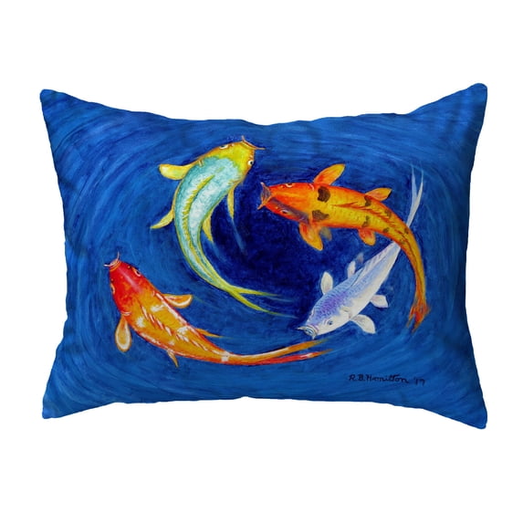 Betsy Drake KS857 11 x 14 in. Swirling Koi Non-Corded Indoor & Outdoor Pillow