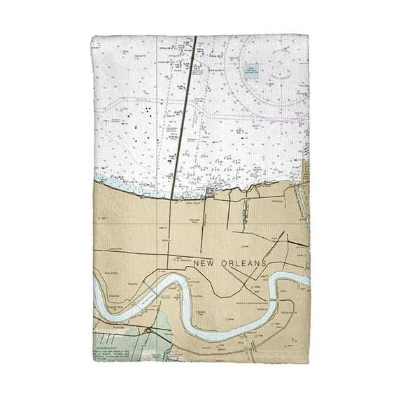 Betsy Drake KT11369 Lake Pontchartrain & Majrepas, LA Nautical Map Kitchen Towel