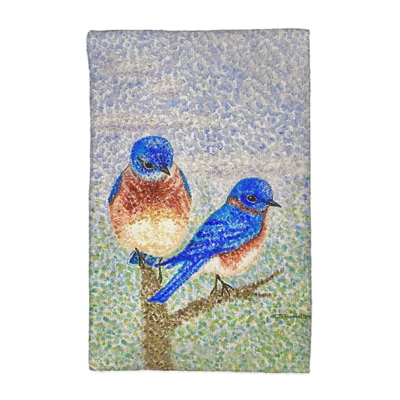 Betsy Drake KT1345 16 x 25 in. Two Blue Birds Kitchen Towel