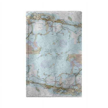 Betsy Drake Key Largo, FL Nautical Map Beach Towel - 30 x 50 in.