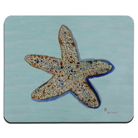 Betsy Drake MP604C Aqua Starfish Mousepad - 9.25 x 7.74 in.