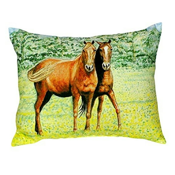 Betsy Drake NC057 16 x 20 in. Two Horses No Cord Pillow